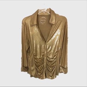INC  Gold blouse Size XL